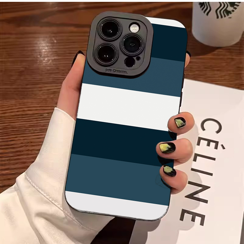 Phone Cases Samsung S25 Ultra - Blue White Striped Pattern Phone Case