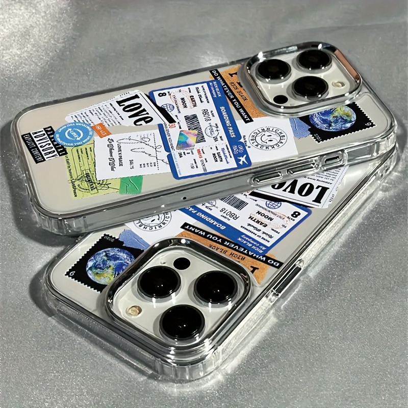 Phone Cases You Can Design - A Creative Airplane Label Pattern Transparent