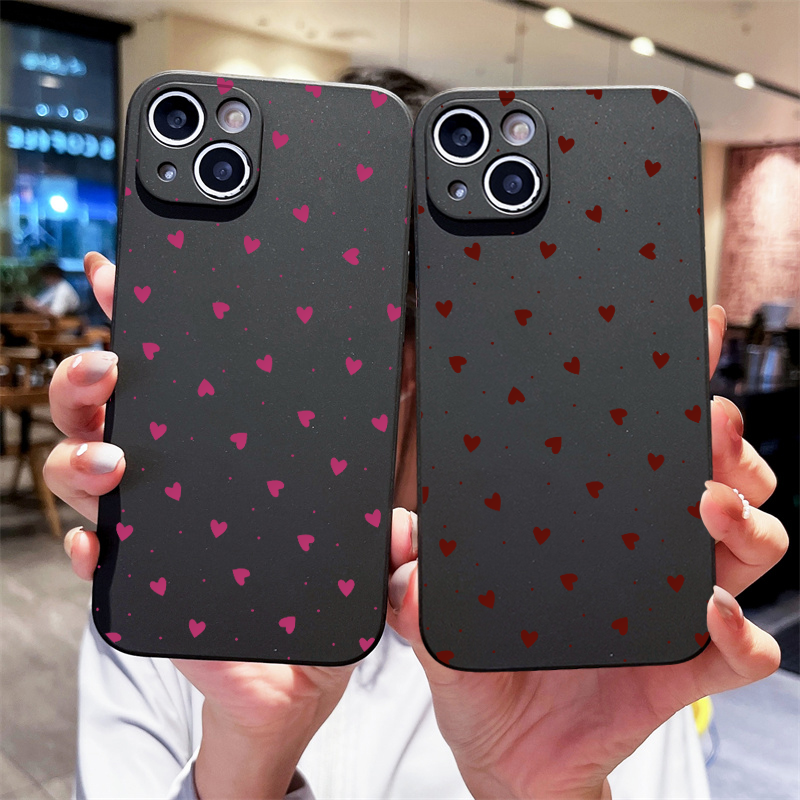 Phone Cases Pink - Simple Cute Pink Red Love Heart