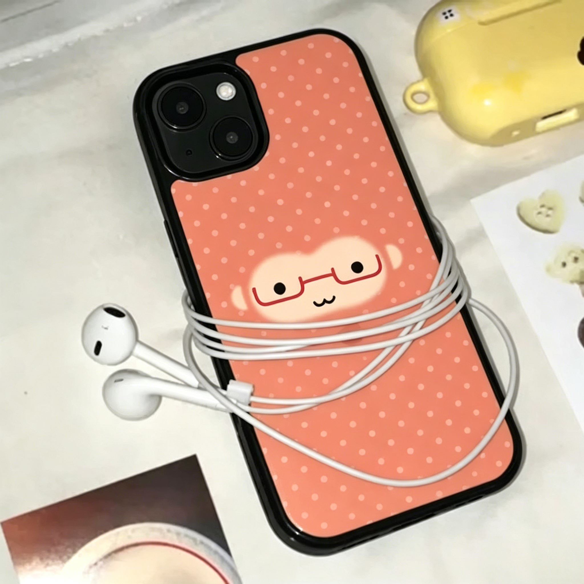 Phone Cases Korean - Korean Ins Cute Orange Polka Dots