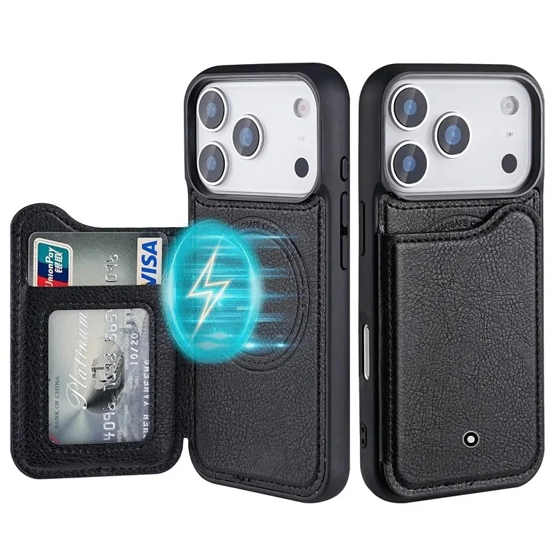Flip Leather Case - Business Sle Flip Magnetic Leather Wallet