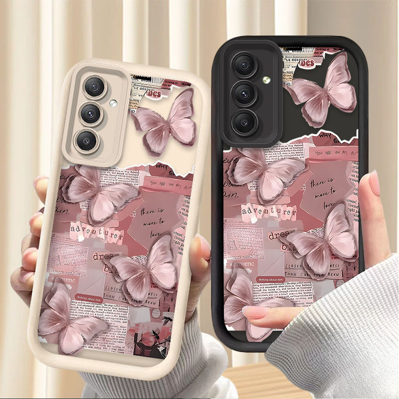 Phone Cases Samsung A14 - Pink Butterfly Aesthetic Case for Samsung