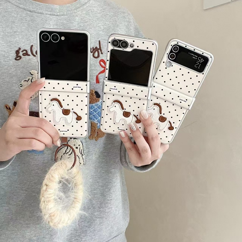 Flip Leather Case - Cute Horse Polka Dot Leather Phone