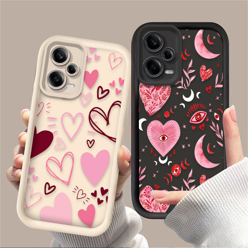Phone Cases Pink - Pink Heart-shaped Phone Case for Xiaomi