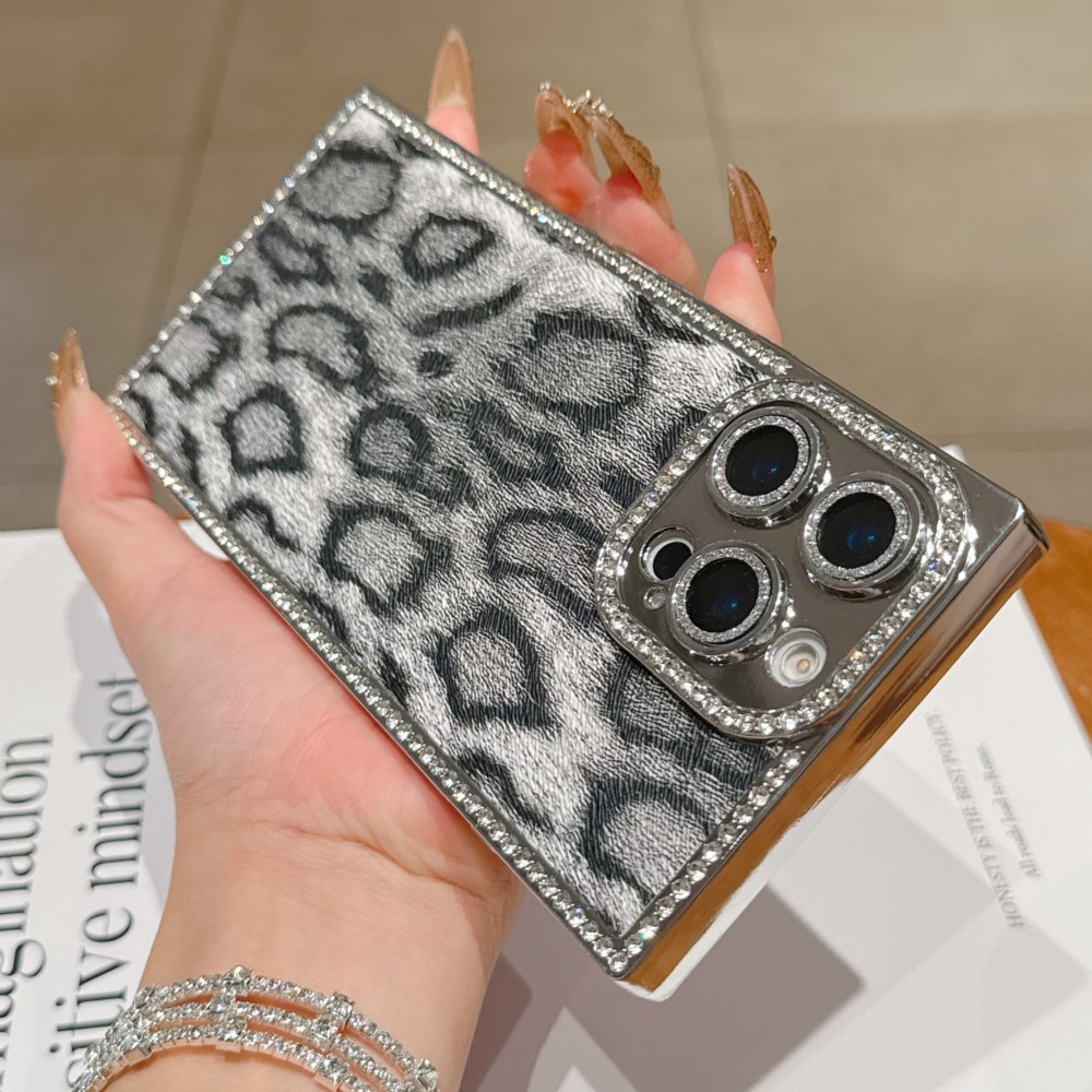 Phone Cases That Cover The Camera - Luxury Diamond Leopard Print Pattern Phone