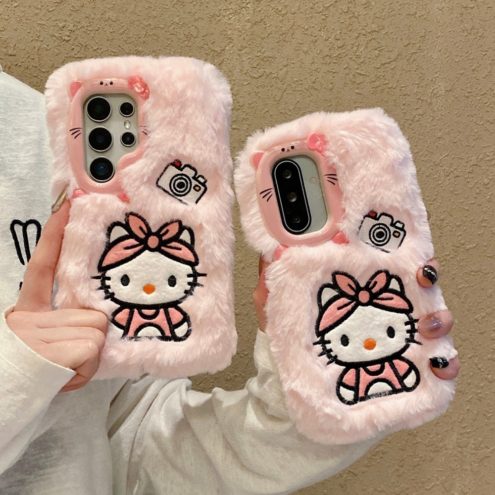Phone Cases That Cover The Camera - Cute 3D Camera Plush KT Phone