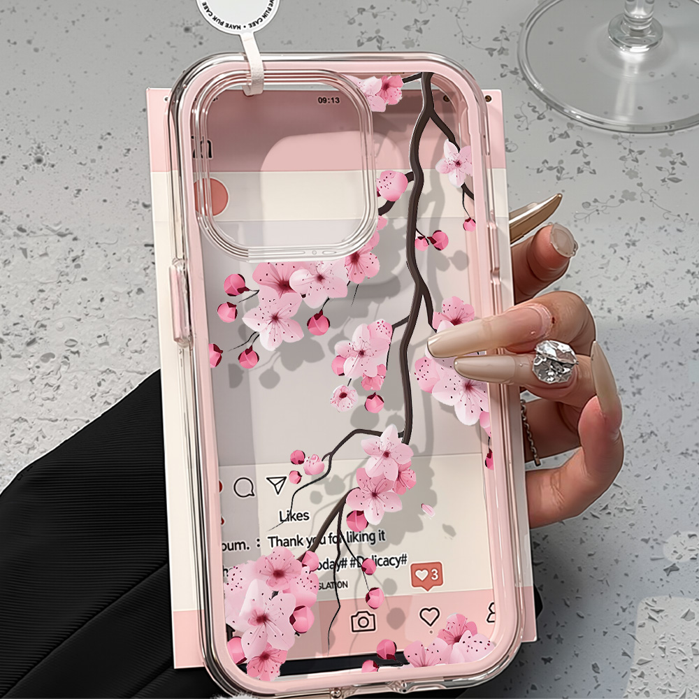 Phone Cases Iphone 17 Pro - 2in1 Pink Flower Case For iPhone