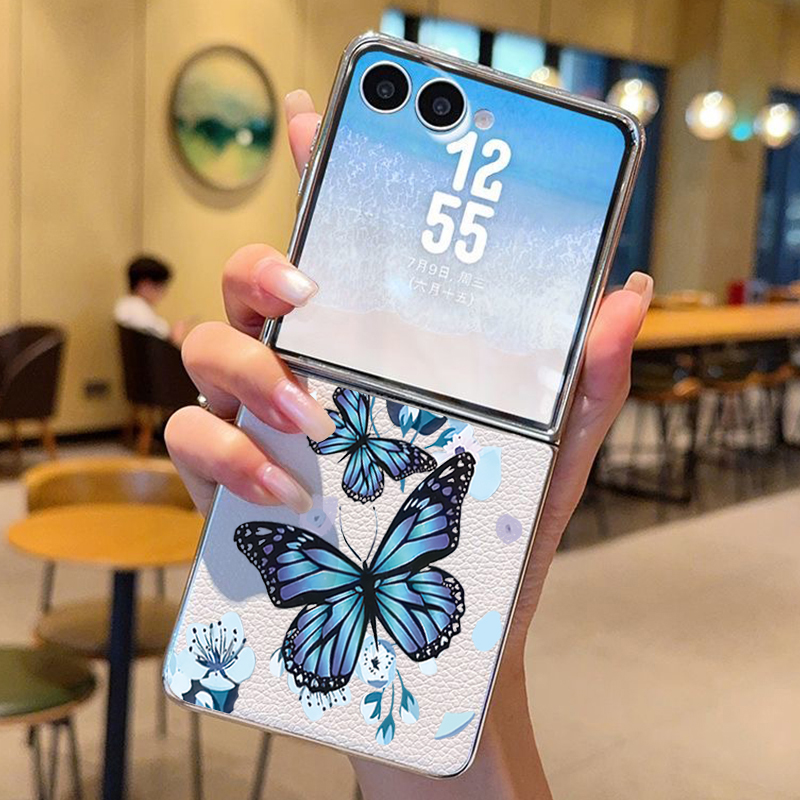 Purple Butterfly PU Leather Ph - đánh giá và giá Phone Cases Z Flip 5