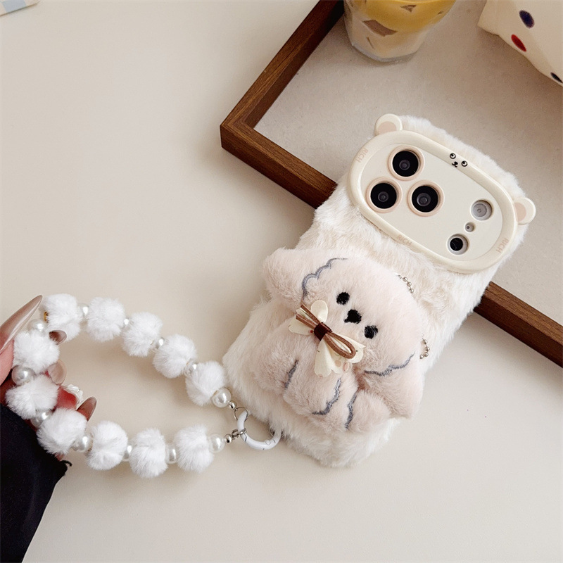 3D Cartoon Bowknot Puppy Warm  - đánh giá và giá Phone Cases Iphone 17 Pro