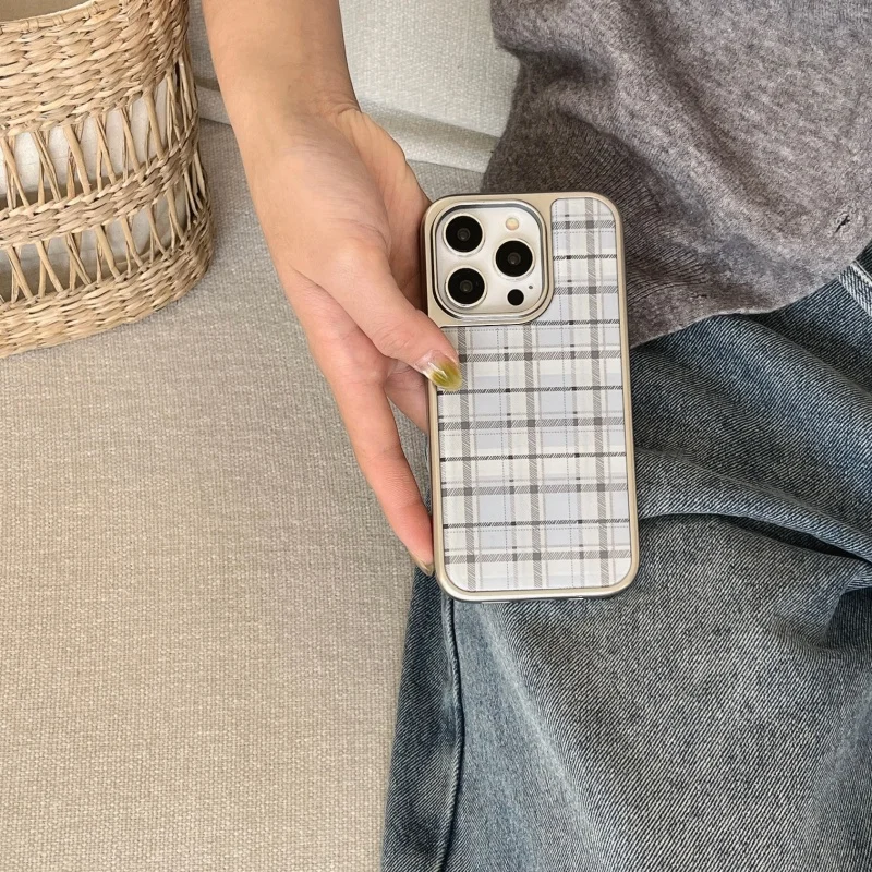 Korean Ins Epoxy Blue Plaid Pa - đánh giá và giá Phone Cases Korean