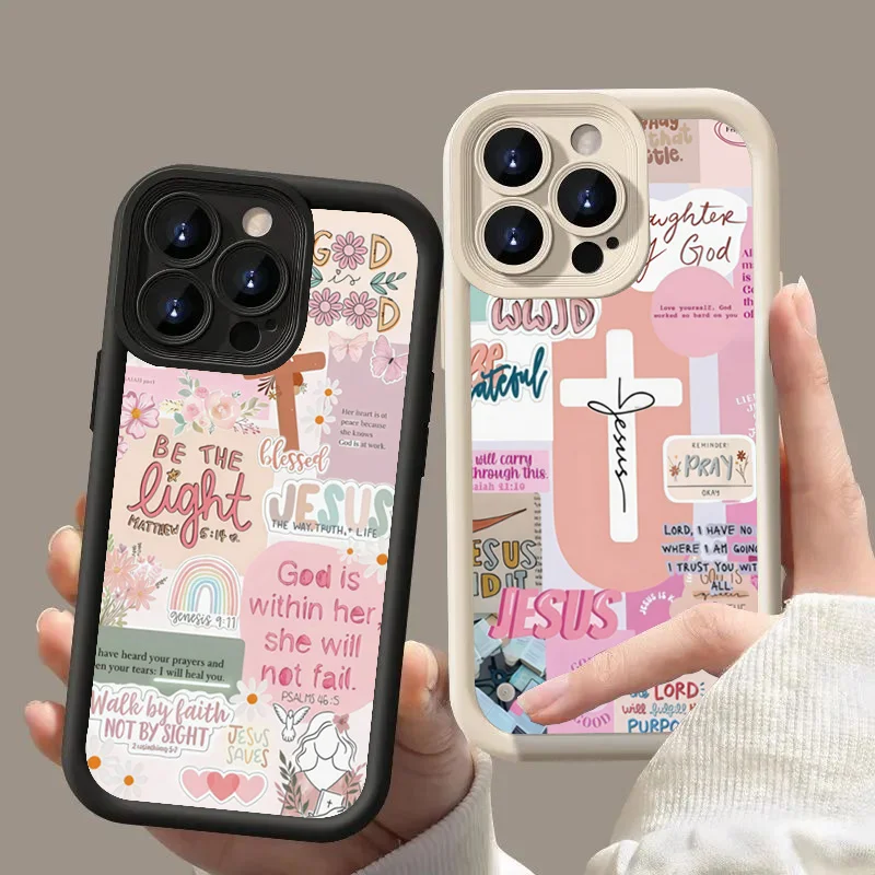 Slogan With Pink Cross Graphic - đánh giá và giá Phone Cases Jesus