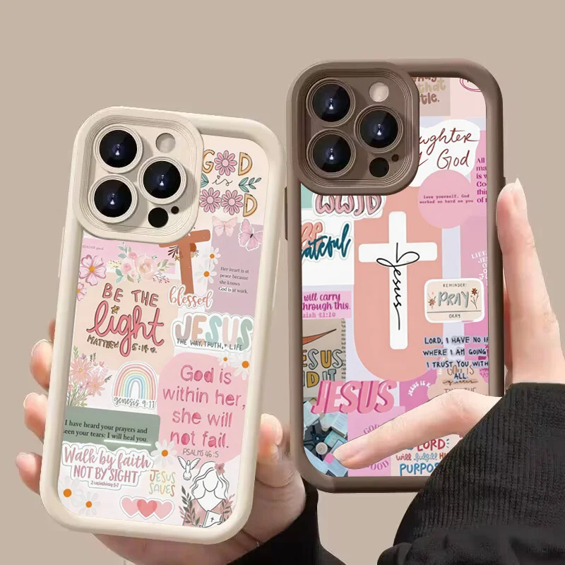 Slogan With Pink Cross Graphic - đánh giá và giá Phone Cases Jesus