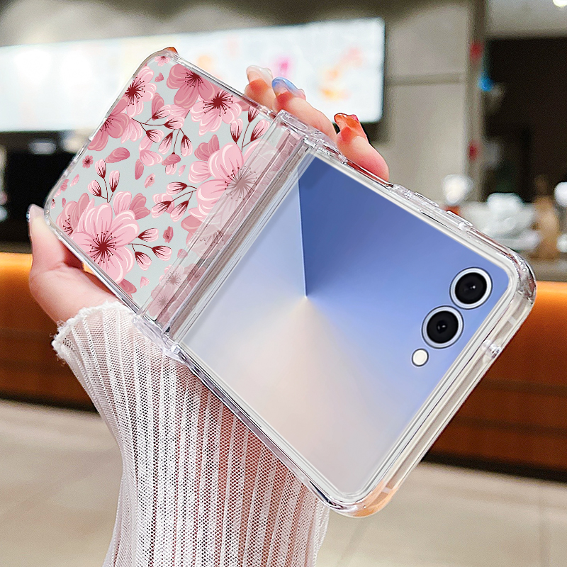 Pink Flower Printed Phone Case - đánh giá và giá Phone Cases Z Flip 5