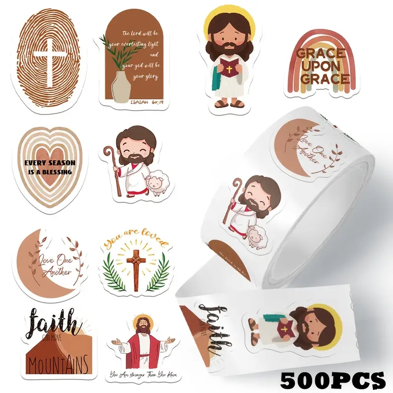 500pcs/roll Jesus Stickers Exq - đánh giá và giá Phone Cases Jesus