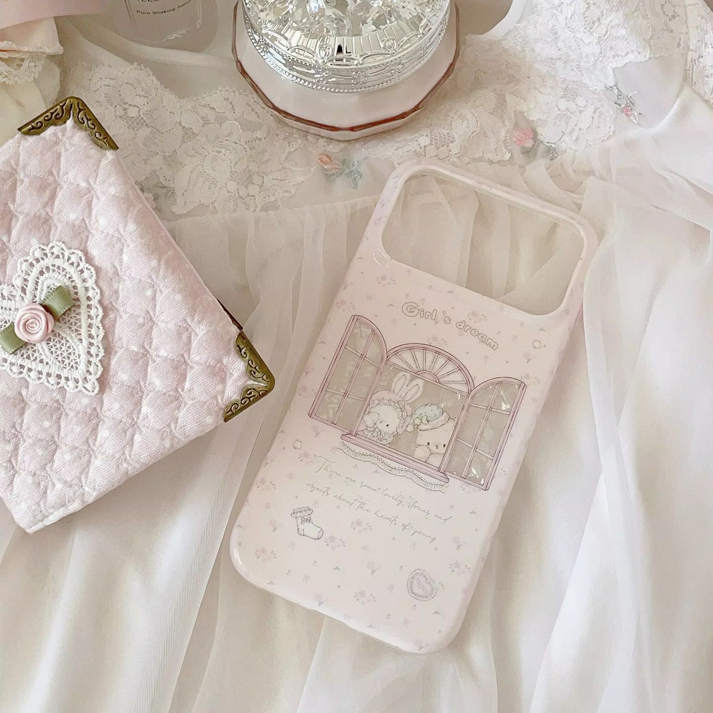 Kawaii Bunny Bear Floral Pink  - đánh giá và giá Phone Cases Girls