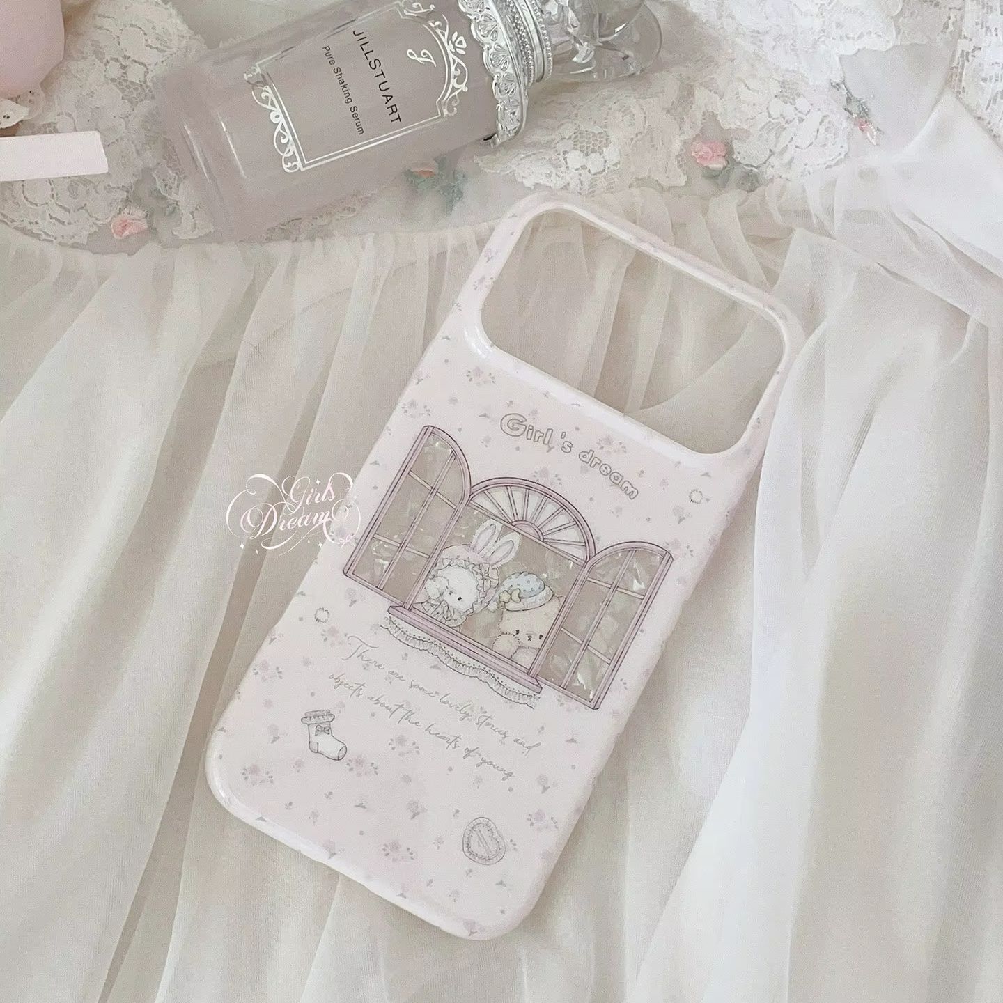Kawaii Bunny Bear Floral Pink  - đánh giá và giá Phone Cases Girls