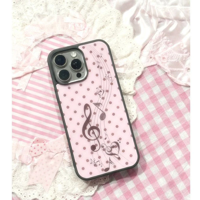 Korean ins Pink Brown Polka Do - đánh giá và giá Phone Cases Pink