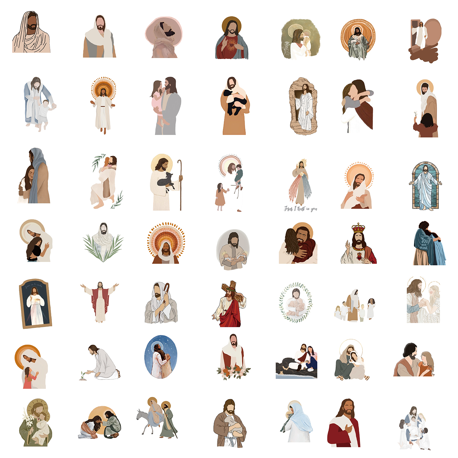 52PCS Jesus Stickers Aesthetic - đánh giá và giá Phone Cases Jesus