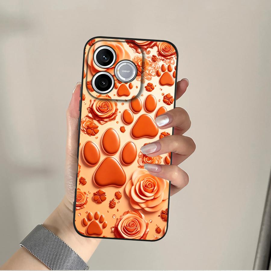 Orange Rose Paw Print Funda Ph - đánh giá và giá Phone Cases Orange