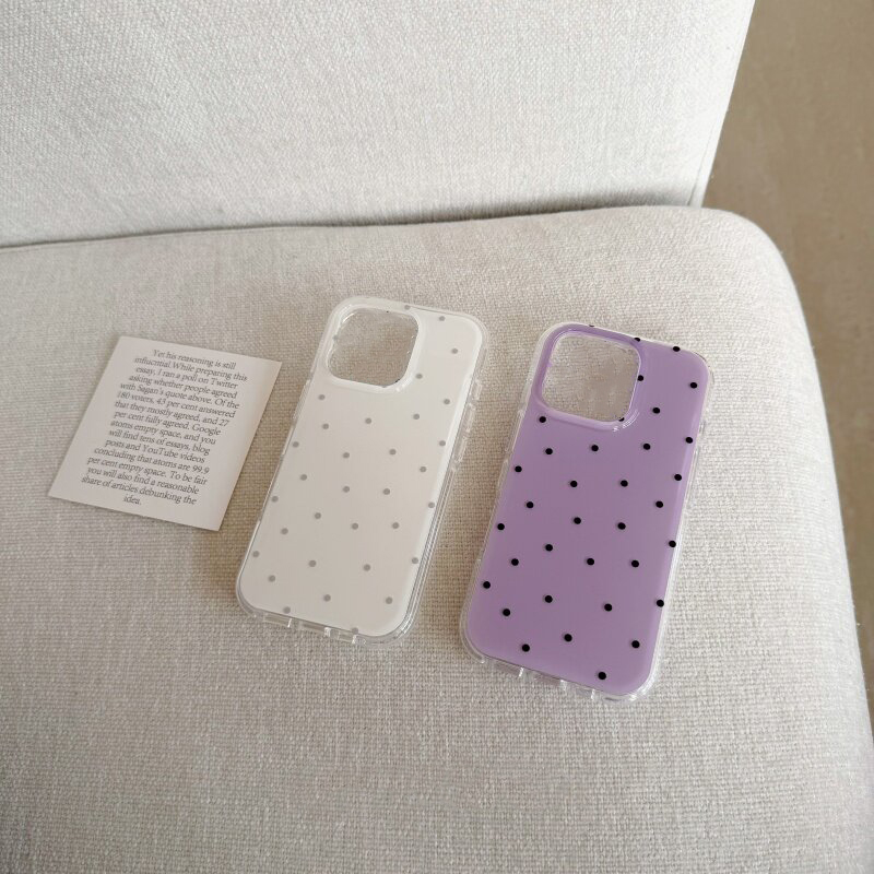 Korean White & Purple Polka Do - đánh giá và giá Phone Cases Korean