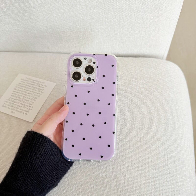 Korean White & Purple Polka Do - đánh giá và giá Phone Cases Korean