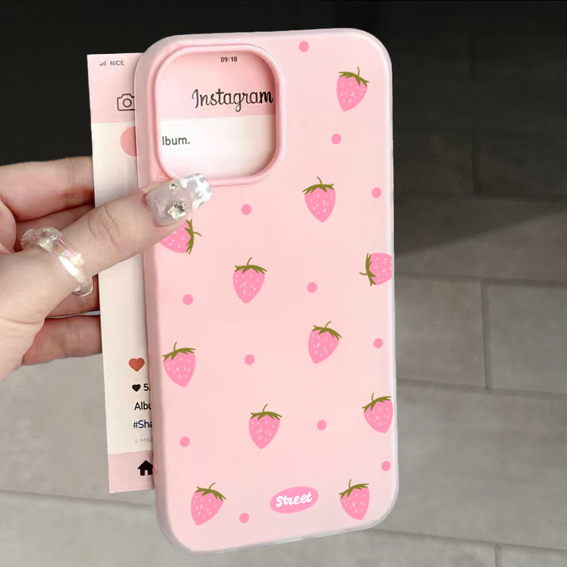 Sweet Pink Strawberry Pattern  - đánh giá và giá Phone Cases Pink