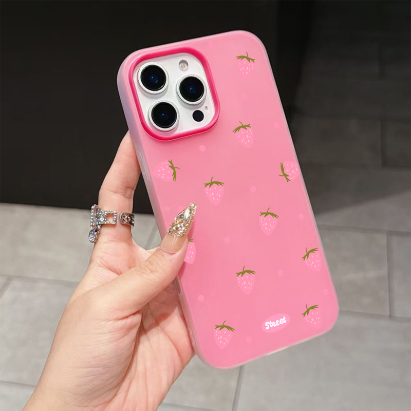 Sweet Pink Strawberry Pattern  - đánh giá và giá Phone Cases Pink