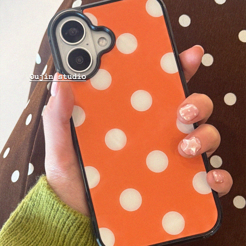Korean Green & Orange Polka Do - đánh giá và giá Phone Cases Orange