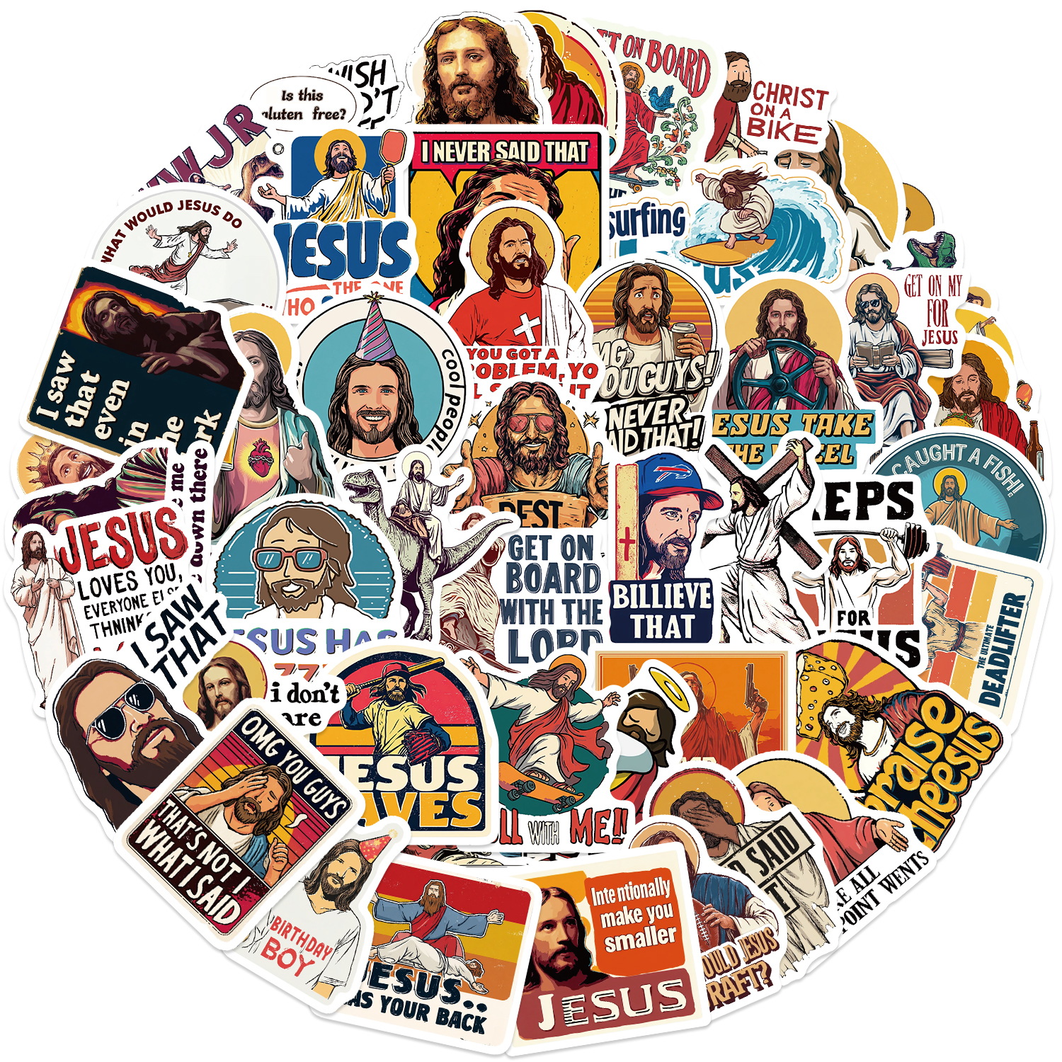 50pcs Funny Jesus Graffiti Sti - đánh giá và giá Phone Cases Jesus