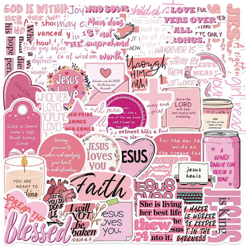 10/30/50pcs Cartoon Pink Bible - đánh giá và giá Phone Cases Jesus