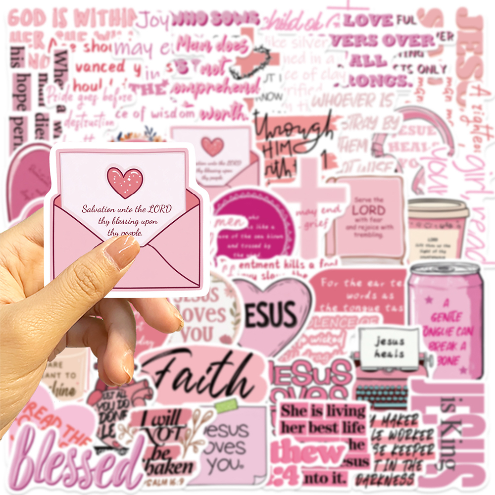 10/30/50pcs Cartoon Pink Bible - đánh giá và giá Phone Cases Jesus