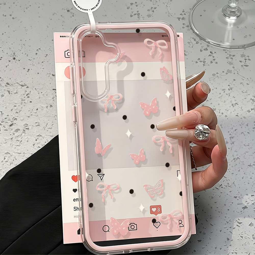 Cute Pink Bow Soft Phone Case  - đánh giá và giá Phone Cases That Cover The Camera