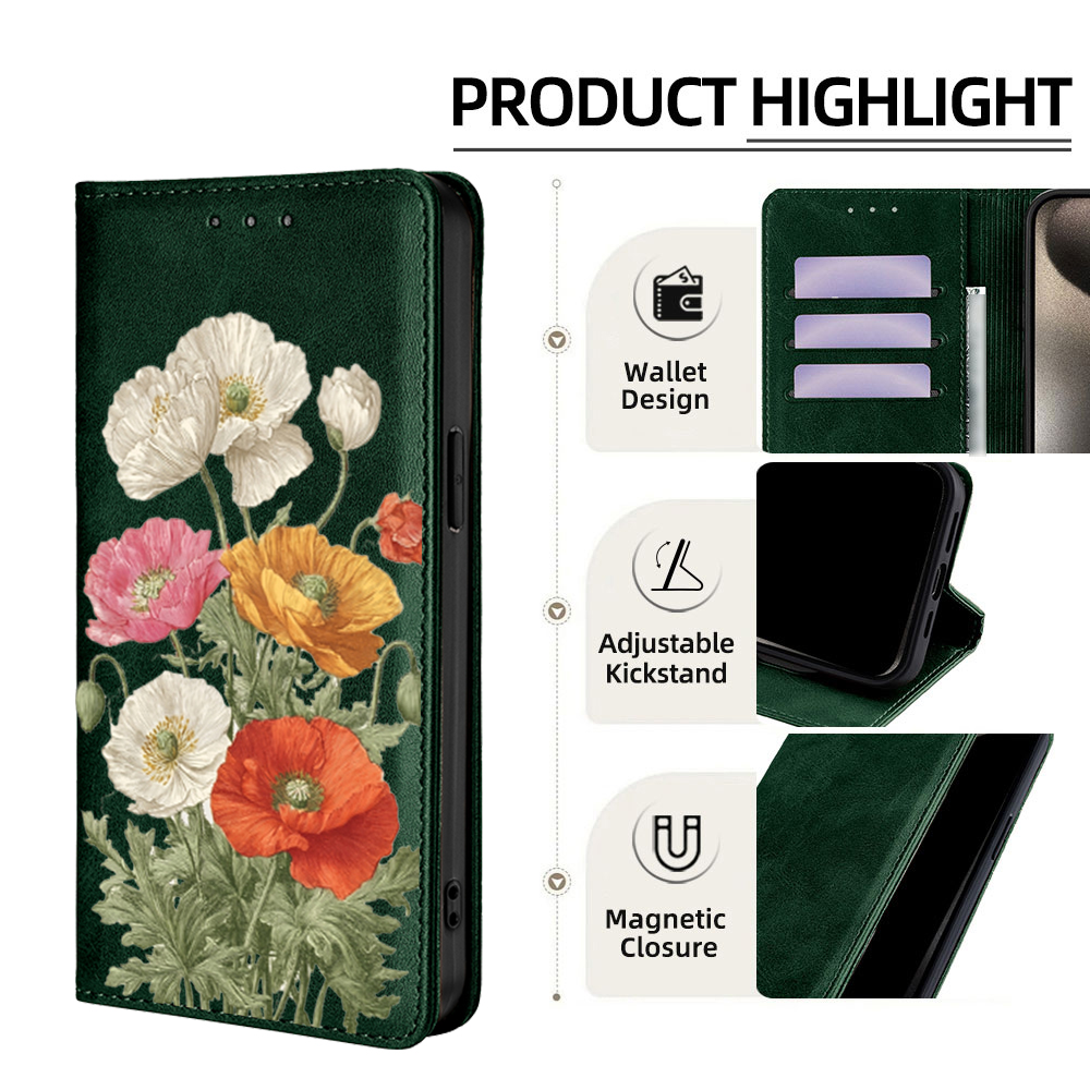 Magnetic Leather Floral patter - đánh giá và giá Flip Leather Case