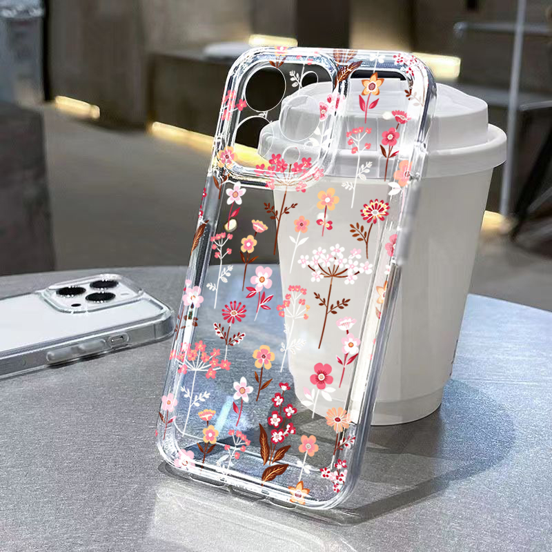 White Pink Floral Transparent  - đánh giá và giá Phone Cases Pink
