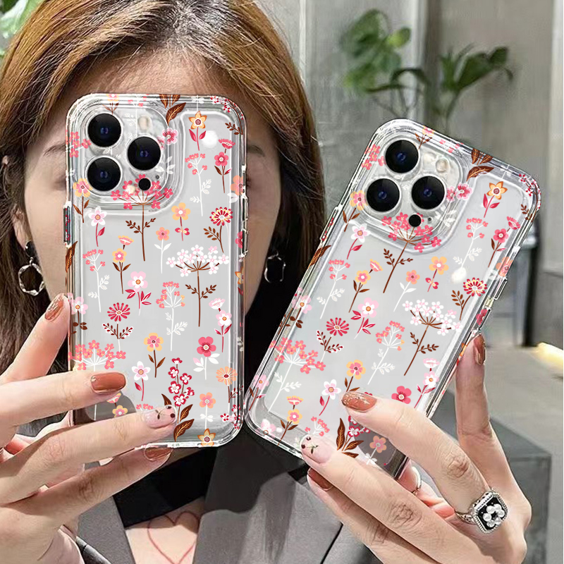 White Pink Floral Transparent  - đánh giá và giá Phone Cases Pink