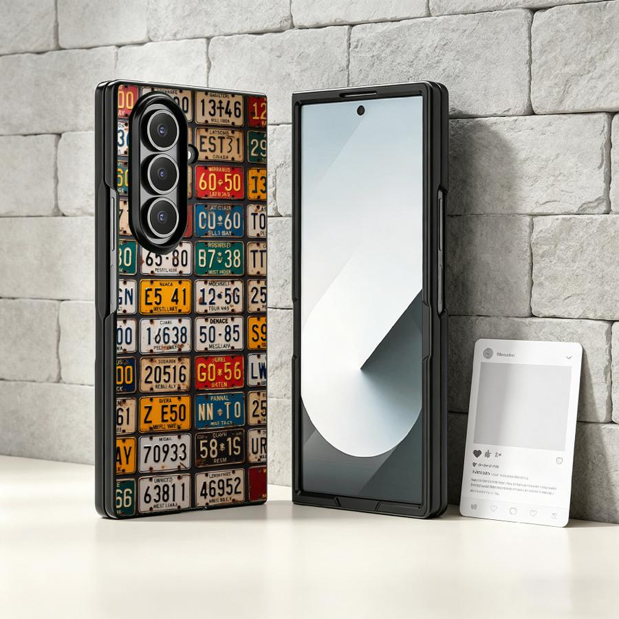 Retro License Plate Phone Cove - đánh giá và giá Phone Cases Z Flip 5