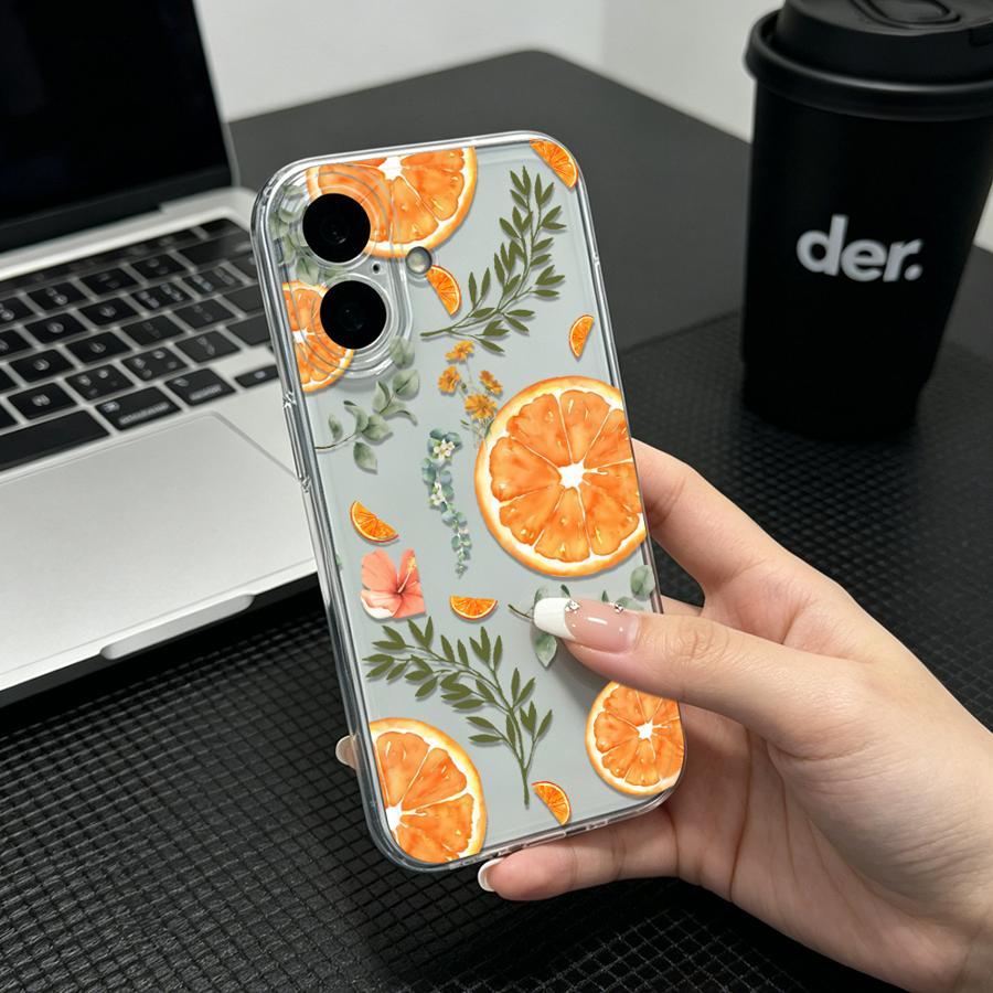 Orange Slice And Leaf Print So - đánh giá và giá Phone Cases Orange