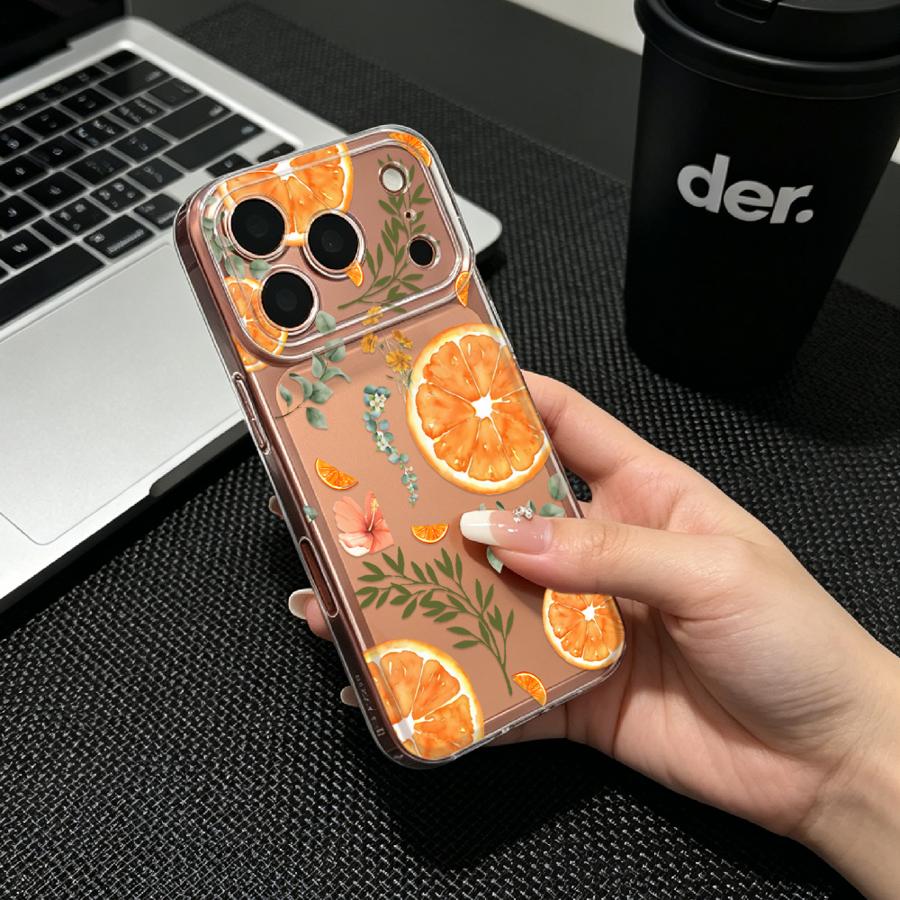 Orange Slice And Leaf Print So - đánh giá và giá Phone Cases Orange