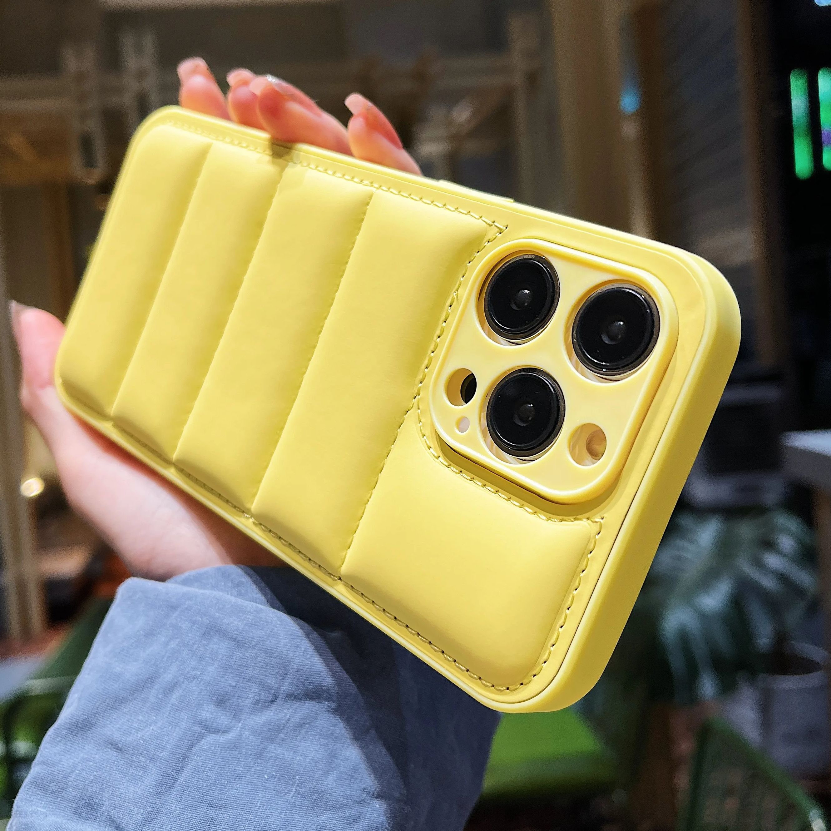 Solid Color Down Jacket Patter - đánh giá và giá Phone Cases That Cover The Camera