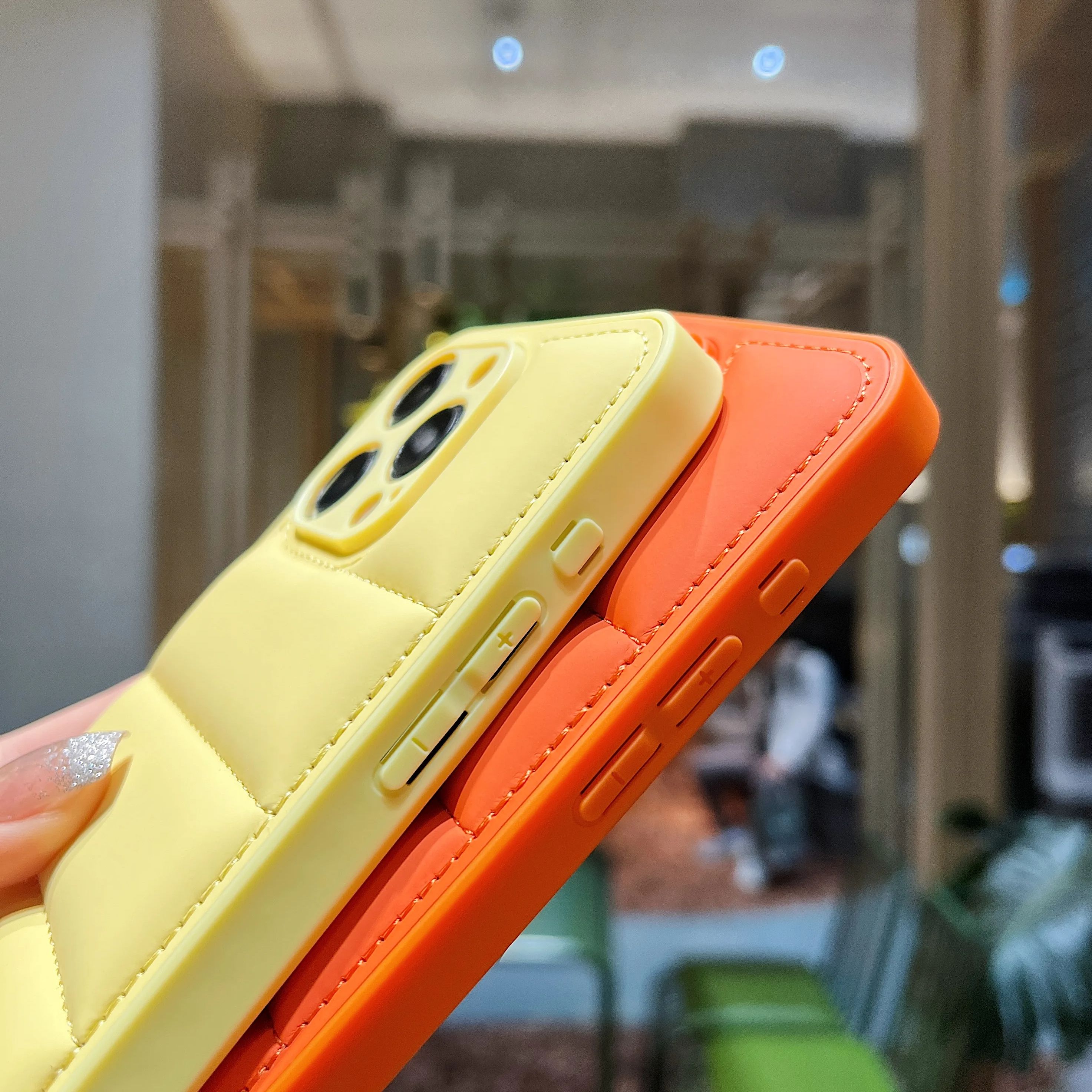 Solid Color Down Jacket Patter - đánh giá và giá Phone Cases That Cover The Camera