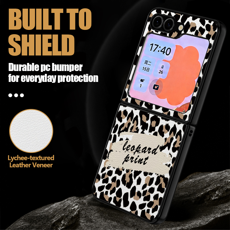 Sexy Leopard Print Pattern PU  - đánh giá và giá Phone Cases Z Flip 5