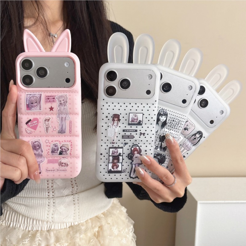 Japanese Y2K Cute Bunny Ear Ph - đánh giá và giá Phone Cases Girls